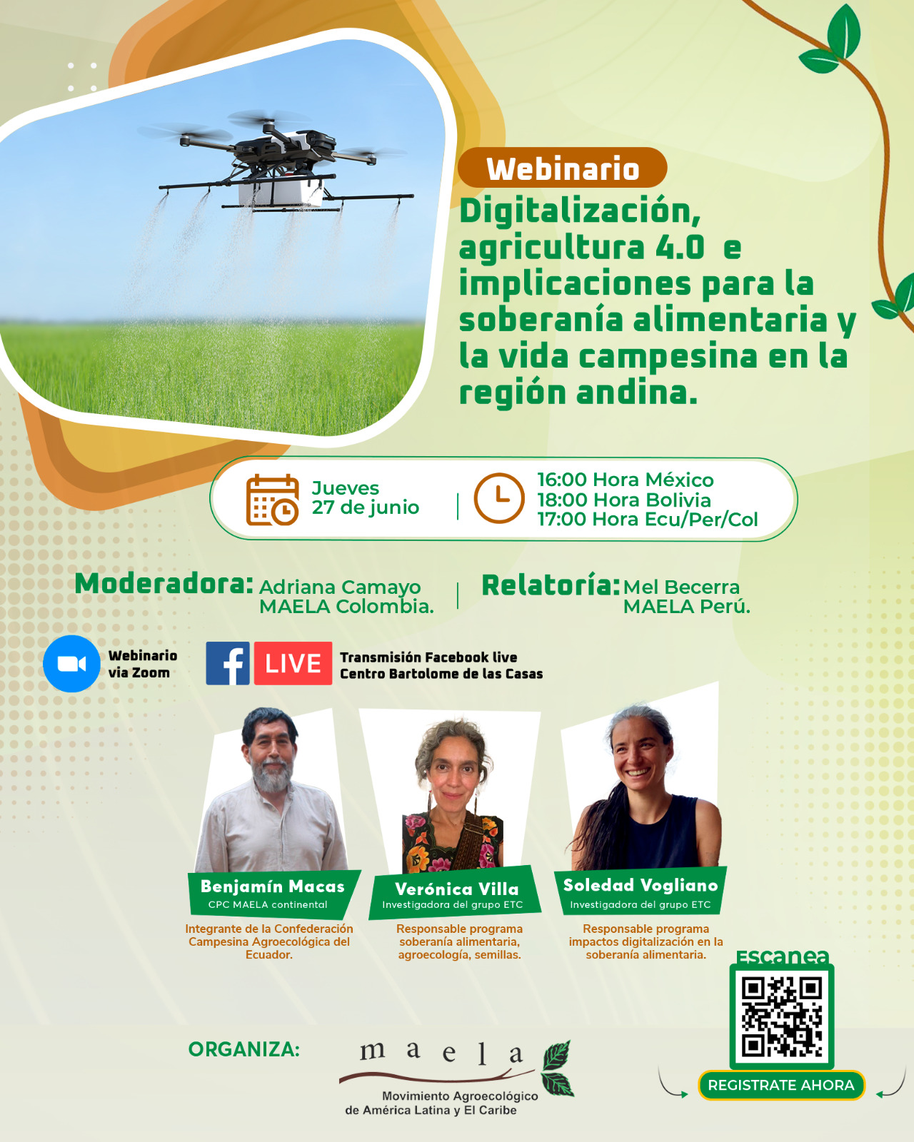 Webinario: Digitalización, Agricultura 4.0, e implicaciones para la soberanía alimentaria y la vida campesina en la región andina